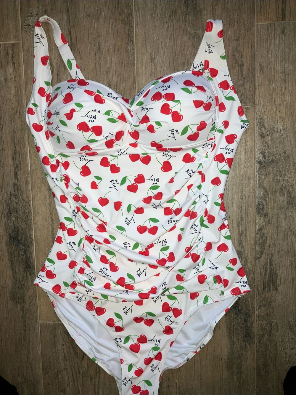 🍒Betsey Johnson retro pin-up girl one piece swimsuit sz 1X NWT